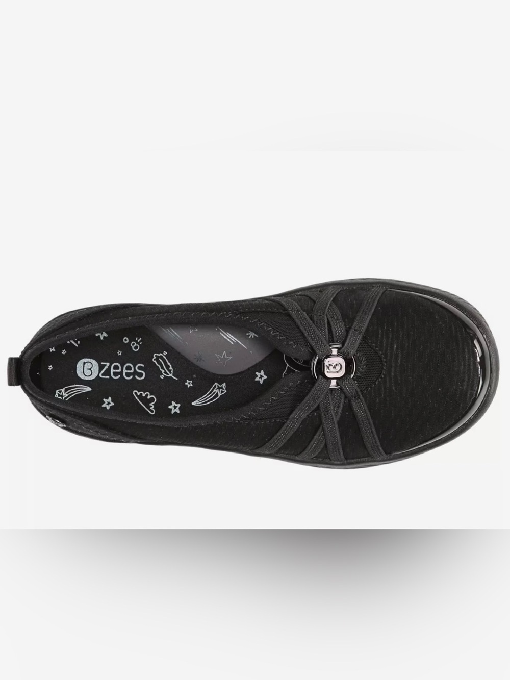 Life Stride Black Women's Slip-On Ballet Flat with Knot Accent Size 9W